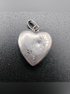 Sterling Silver Vintage Heart Locket Charm Pendant
